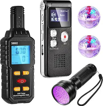 Geisterjagd-Set – EMF-Messgerät, EVP-Rekorder, Spirit Box & UV-Taschenlampe für paranormale Untersuchungen