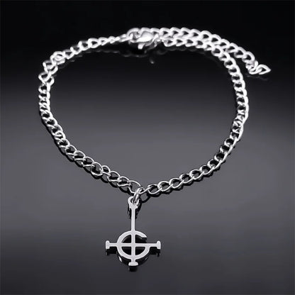 Ghost BC Nameless Ghoul Bracelet – Stainless Steel Band Symbol Jewelry for Men & Women