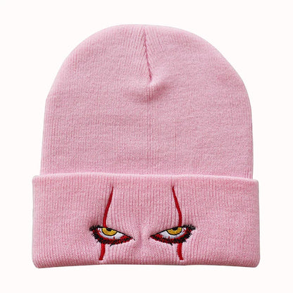 Pennywise Scary Eyes Beanie – Knitted Skull Cap for Kids & Adults | Horror Clown Outdoor Hat