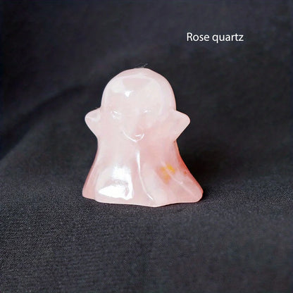 Natural Crystal Ghost Statue – Haunted Halloween Ornament & Home Décor