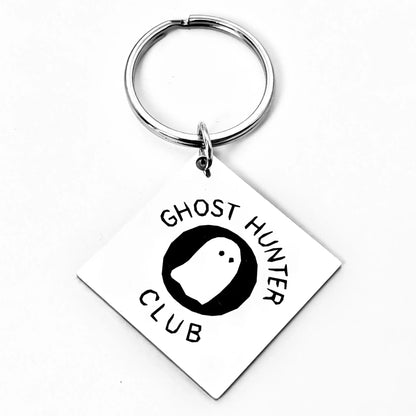 Ghost Hunter Club Stainless Steel Keychain – Halloween Festive Decoration Gift