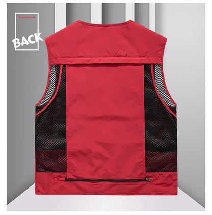 Men’s Tactical Vest – 14 Pocket Mesh Cargo Waistcoat for Hiking, Fishing & Outdoor Adventures | Lightweight Summer Jacket