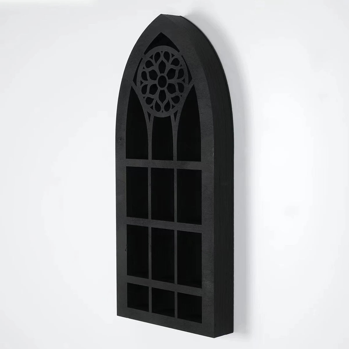 Cat in the Moon Wooden Crystal Shelf – Mystical Wall Display