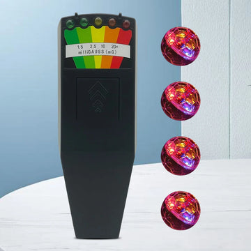 Geisterjagd-EMF-Set – 5-LED-EMF-Messgerät + 4 Bewegungsmelder-Lichtkugeln