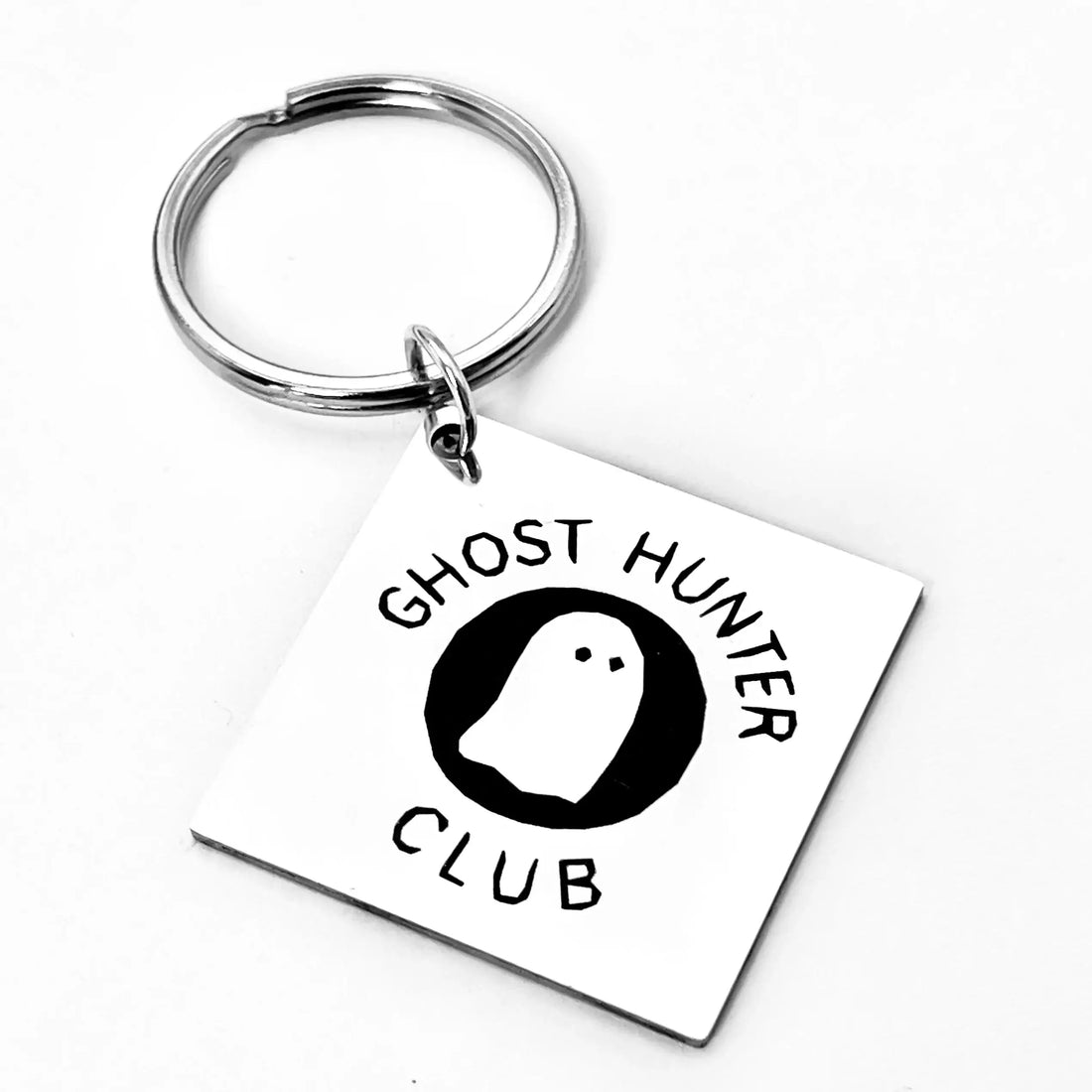 Ghost Hunter Club Stainless Steel Keychain – Halloween Festive Decoration Gift