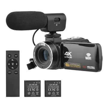 4K Digital Video Camera – WiFi Camcorder with 56MP, 18X Zoom, IR Night Vision & Anti-Shake