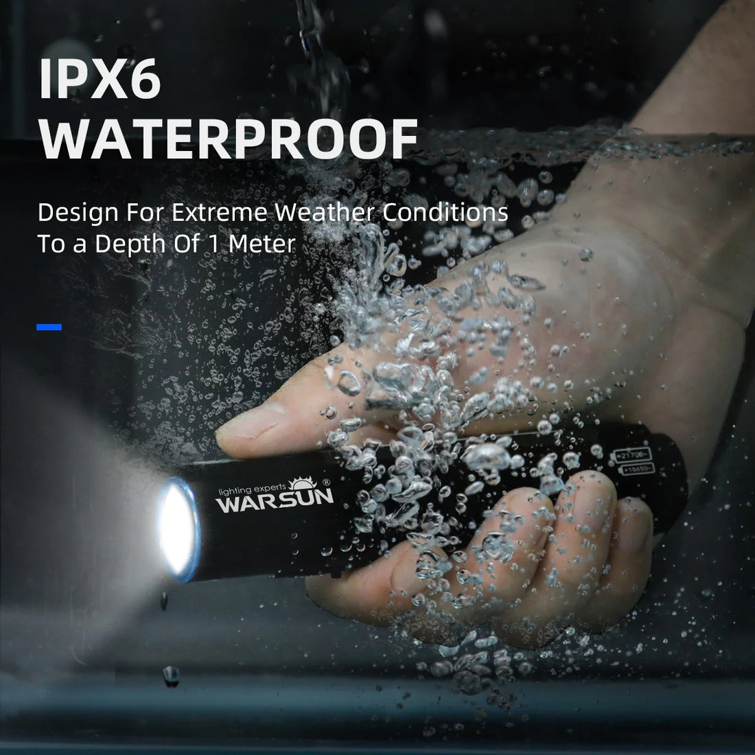 Warsun Powerful LED Flashlight – Rechargeable Torch with Magnet, 8 Modes Portable Lantern for Camping, Hiking & Emergency