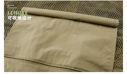Men’s Tactical Vest – 14 Pocket Mesh Cargo Waistcoat for Hiking, Fishing & Outdoor Adventures | Lightweight Summer Jacket