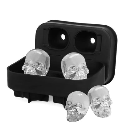 3D Skull Ice Cube Mold – Gothic Silicone Tray for Drinks & Parties