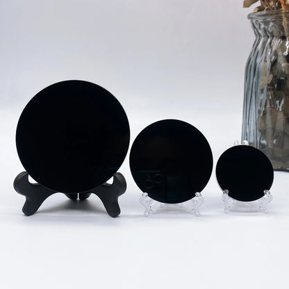 Black Obsidian Scrying Mirror – Crystal Divination & Paranormal Tool