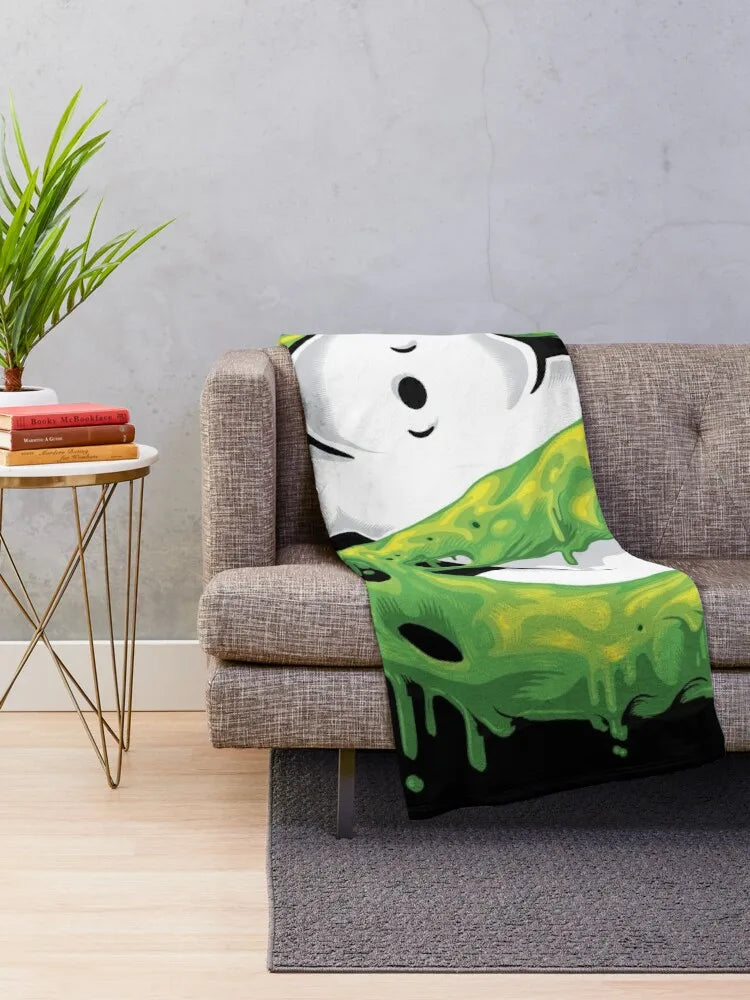 Ghost Hunters Classic Slime Ghost Logo Throw Blanket – Paranormal & Halloween Decor