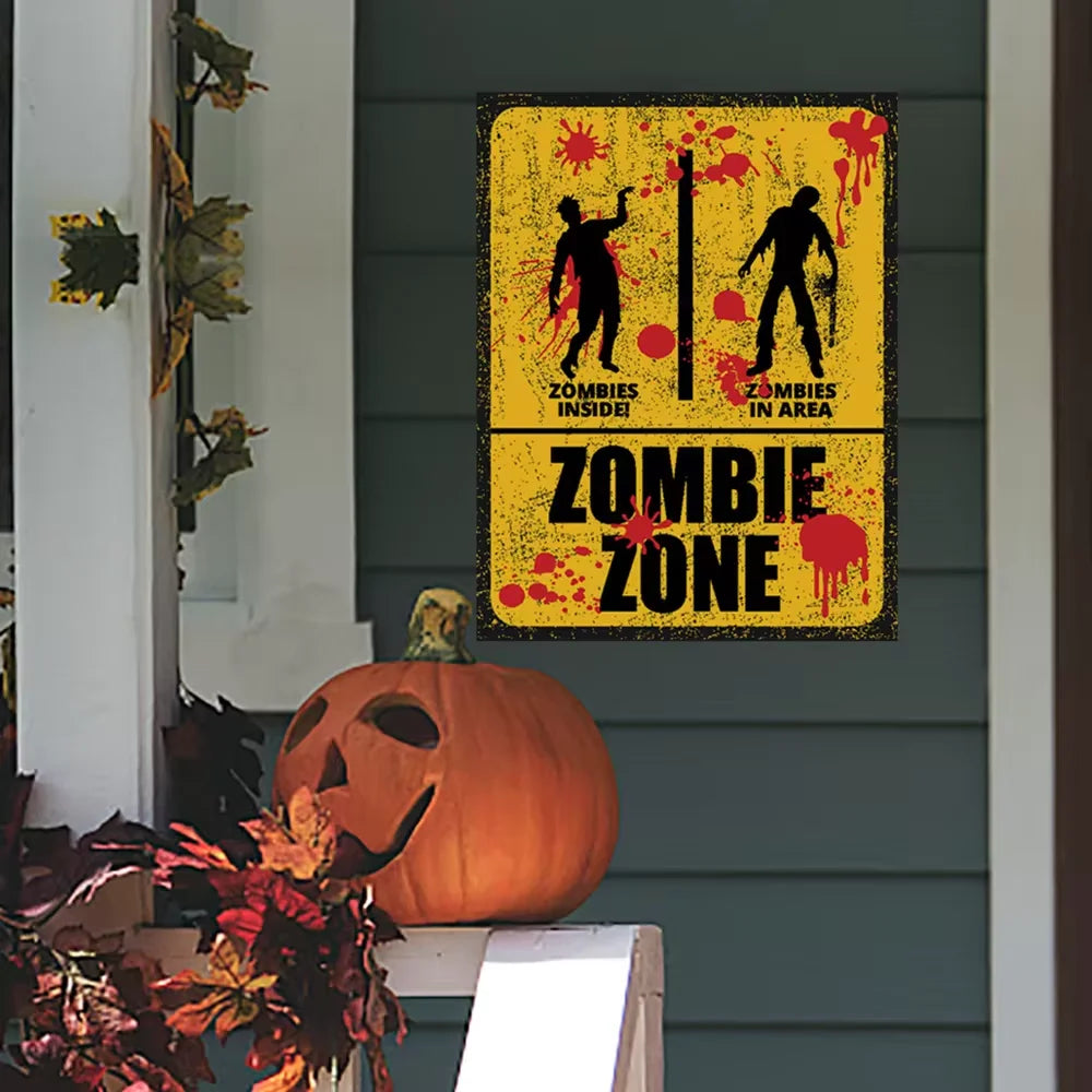 Halloween Horror Night Mural Stickers – Spooky Bloody Decorations for Haunted Ambiance