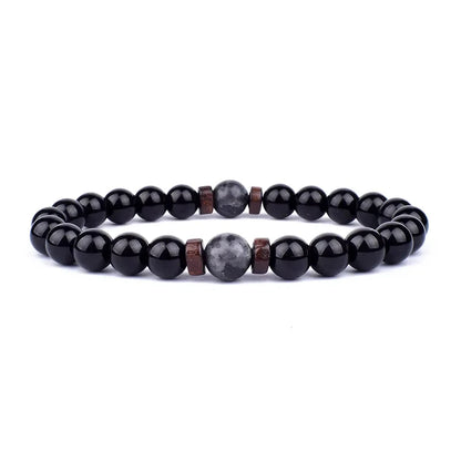 Natural Volcanic Lava Stone Chakra Bracelet – Healing Beads with Tiger Eye & Lapis Lazuli