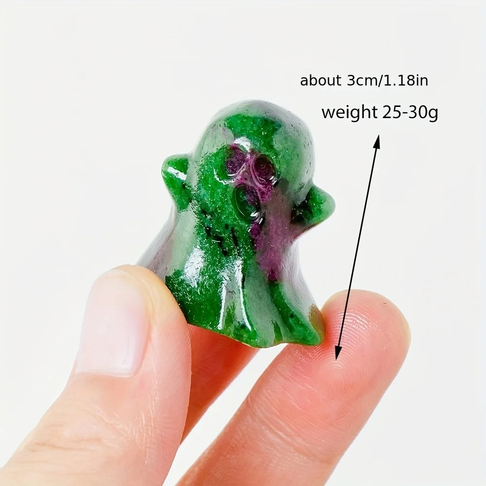 Natural Crystal Ghost Statue – Haunted Halloween Ornament & Home Décor
