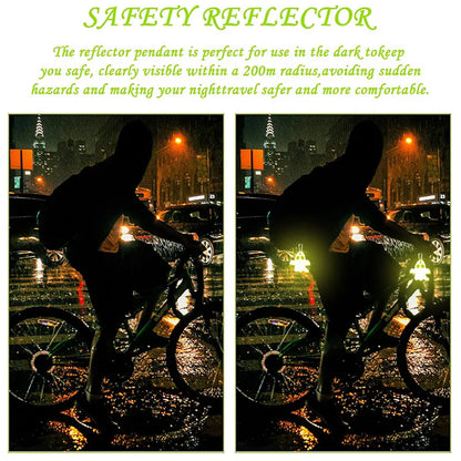 10PCS Night Reflective Key Ring Cute Ghost Shape Night Warning Double-sided Reflective Backpack Pendants Gifts