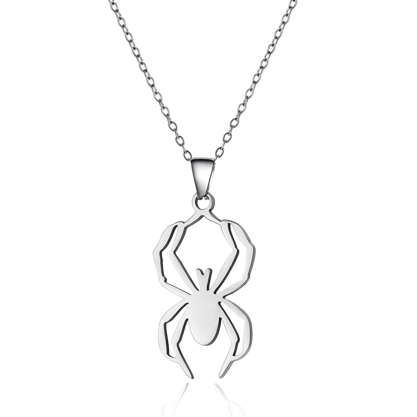 Halloween Pendant Necklace – Stainless Steel Black Cat, Ghost, Spider & Pumpkin Charm | Gothic Friendship Jewelry Gift