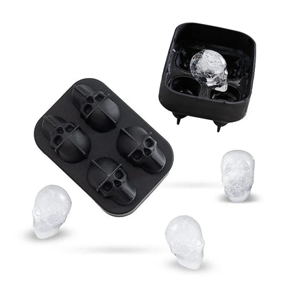 3D Skull Ice Cube Mold – Gothic Silicone Tray for Drinks & Parties