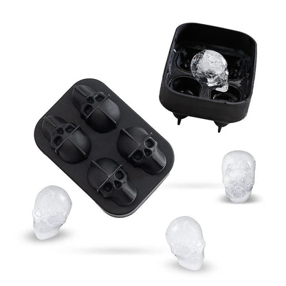 3D Skull Ice Cube Mold – Gothic Silicone Tray for Drinks & Parties