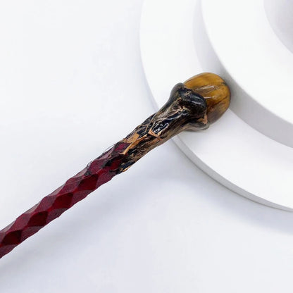 19cm Natural Crystal Wand – Amethyst, Tiger Eye, Labradorite & Red Agate