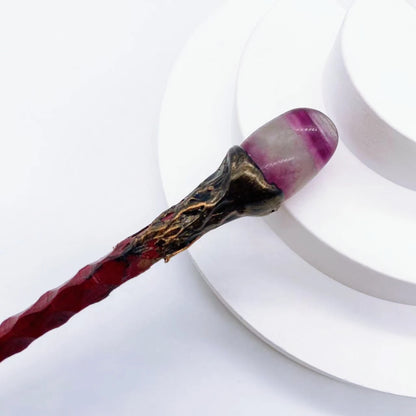 19cm Natural Crystal Wand – Amethyst, Tiger Eye, Labradorite & Red Agate